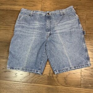 Wrangler Mens Denim Shorts Blue‎ Carpenter Utility Pockets Size 42